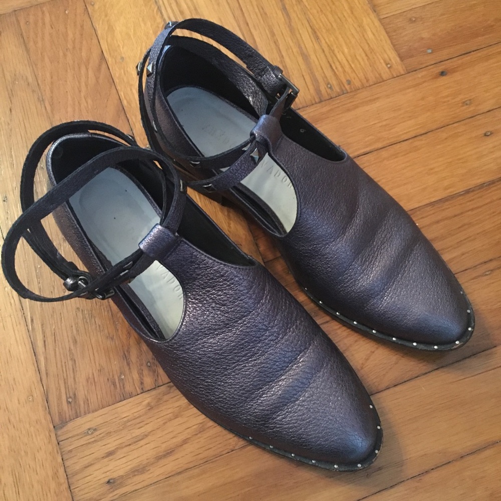 Freda Salvador studded ankle wrap flats